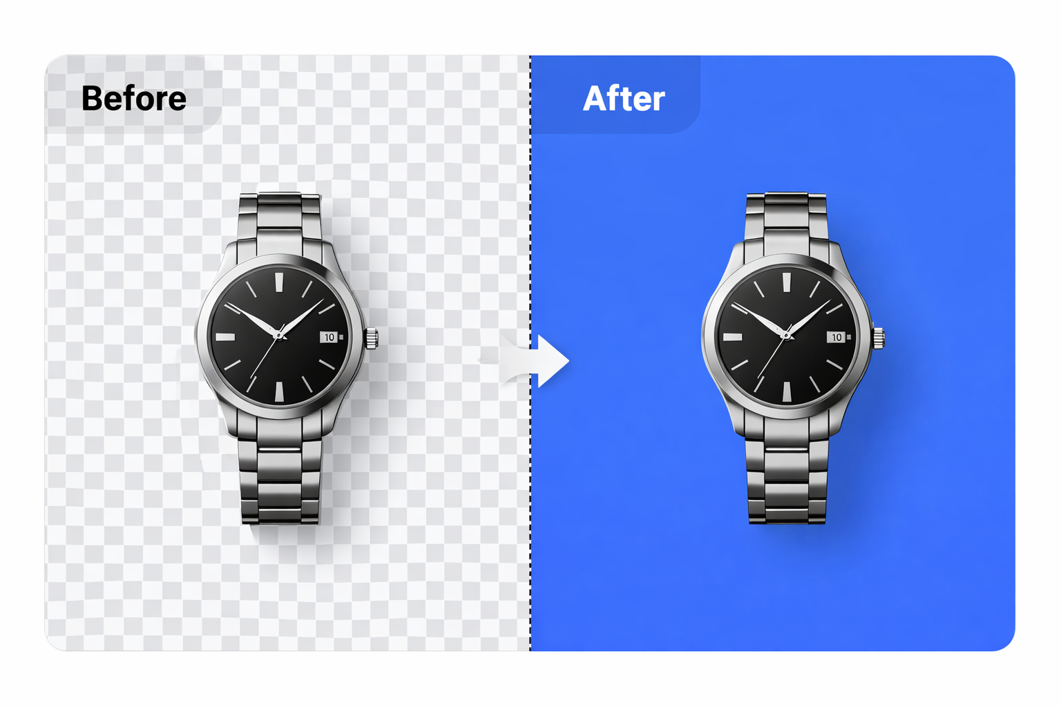 Before and after background color change example